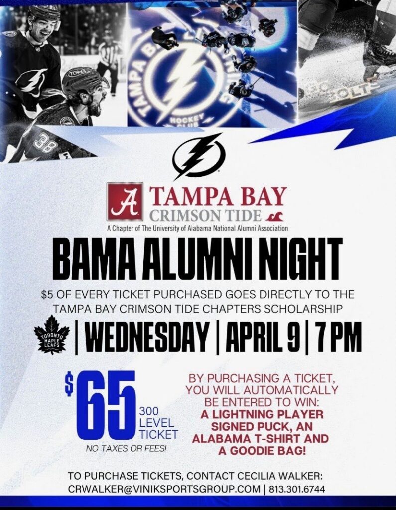 Join the TBCT cheer on the Lightning on 4/9/2025!